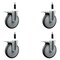 Service Caster 6'' Thermoplastic Rubber Swivel 7/8'' Expanding Stem Caster Set Total Lock Brake, 4PK SCC-EXTTL20S614-TPRB-78-4 - alternate 1